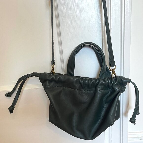 Like New! Madewell The Piazza Leather Mini Crossbody Bag in Dark Palm Green - Picture 5 of 9